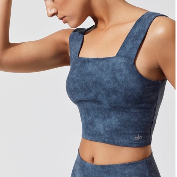 alo binded wide strap crop tank